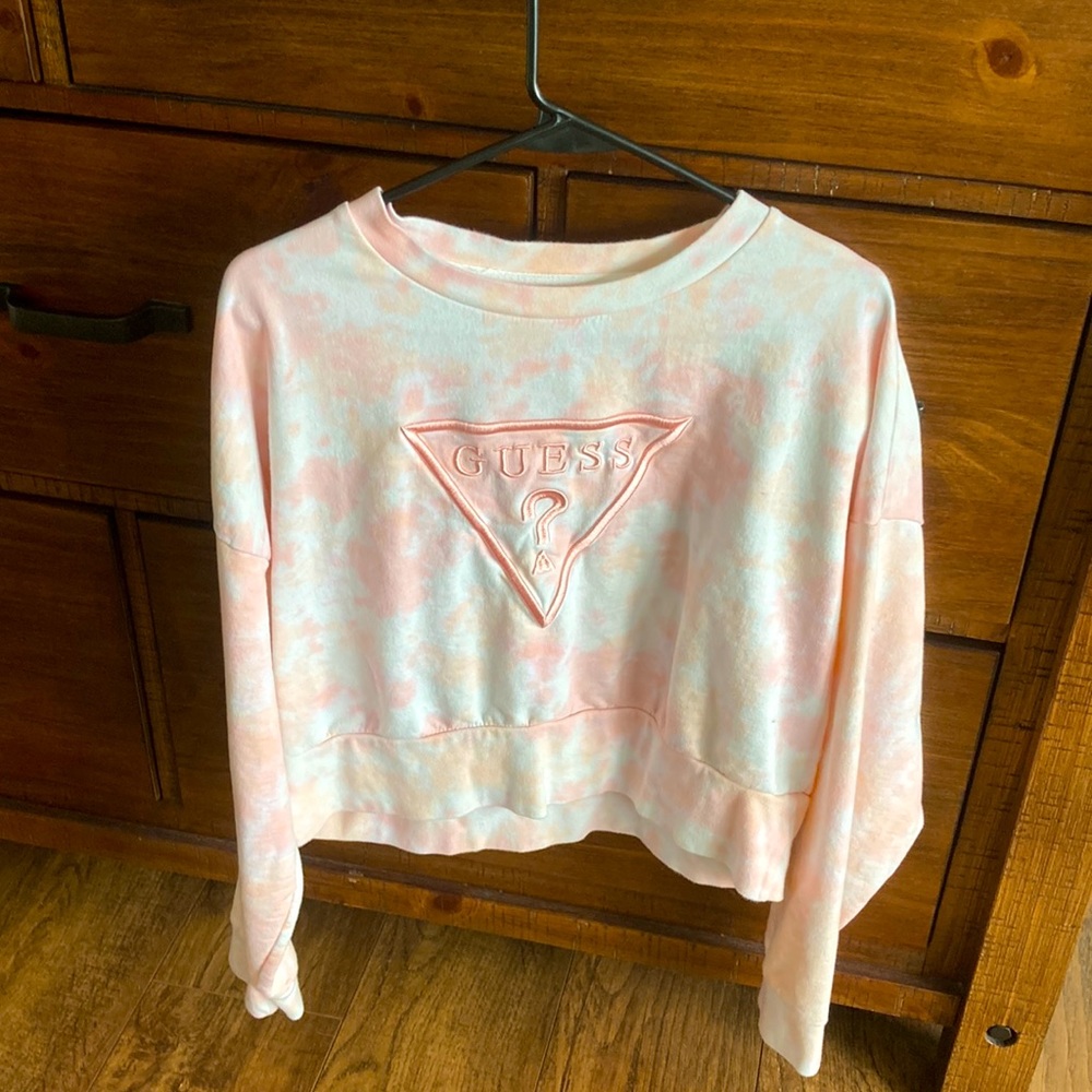 Guess Light Pink Cropped Sweatshirt
